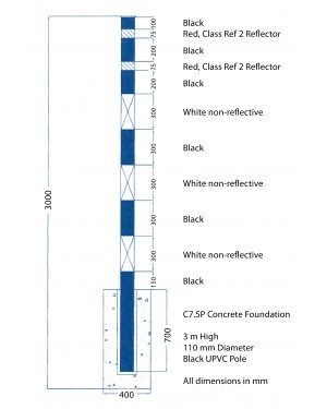 Snow Pole Dimensions Diagram